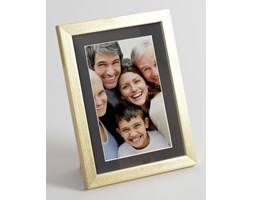 Foto ramka na zdjęcie z czarnym passepartout złoty szczotkowany 30x40 cm