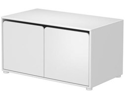 Szeroka niska szafka CABBY z 2 drzwiami. Wym. 51,5x101x56,6, biały MDF