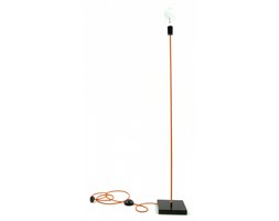 Lampy podłogowe loft design kolorowe kable w oplocie pomarańczowym