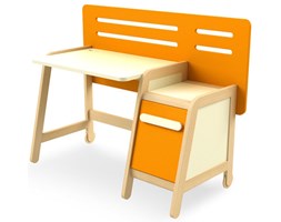Biurko dziecięcie z kontenerkiem SIMPLE - Pomarańczowy