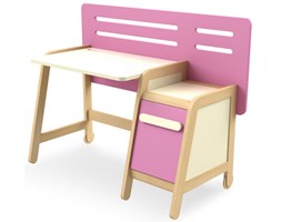 Biurko dziecięcie z kontenerkiem SIMPLE - Różowy