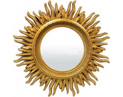 Designerskie lustro w kształcie słońca