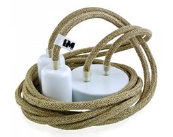 Loftowa lampa wisząca kolorowe przewody z naturalnego lnu 2 x 2,5m