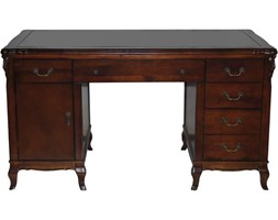 Drewniane Stylowe Biurko 6 Szuflad 140cm