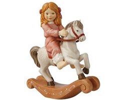 Figurka Dziewczynka na koniku bujanym 17cm Goebel 66-873-86-0