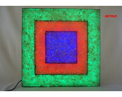 KINKIET z KRYSZTAŁÓW SOLI 40x40 cm LED RGB z PILOTEM SK77