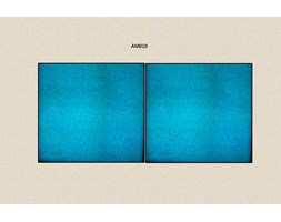 KINKIETY z MARMURU Aranżacja 2 szt. 40x40 cm LED RGB z PILOTEM AM10