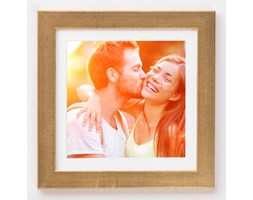 Foto ramka kwadratowa L25 stare złoto 30x30 cm z białym passepartout