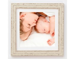 Foto ramka kwadratowa L25 Stare drewno 30x30 cm z białym passepartout
