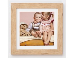 Foto ramka kwadratowa L25 brzoza 20x20 cm z białym passepartout
