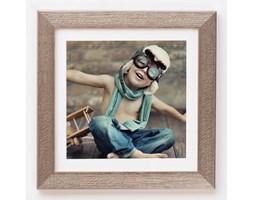 Foto ramka kwadratowa L25 ciemne srebro 30x30 cm z białym passepartout