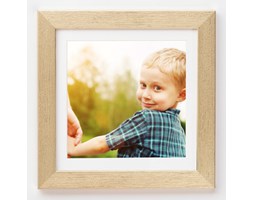 Foto ramka kwadratowa L25 złoty szczotkowany 30x30 cm z białym passepartout