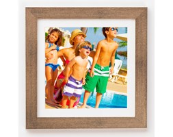 Foto ramka kwadratowa L25 miedź ze srebrem 30x30 cm z białym passepartout
