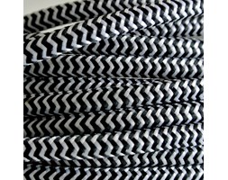 Kolorowe kable w oplocie zebra czarno-biała