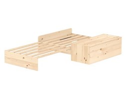 Sofa stelaż ze schowkiem na pościel pod łóżko wysokie, bezbarwny,