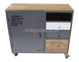 KOMODA DREWNO METAL PLAY GREY 6
