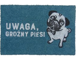 Wycieraczka do domu z napisem UWAGA, GROŹNY PIES!