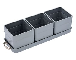 Doniczki do ziół Kitchen Craft szare 3x