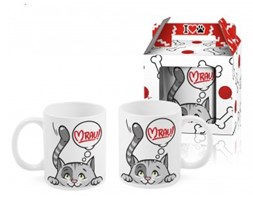 KUBEK Z KOTEM 3 WZORY 300 ML