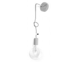 Lampa loft kinkiet industrial kolorowe kable w oplocie szarym