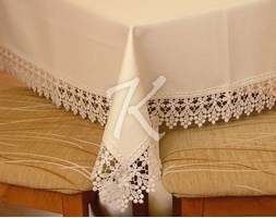 Obrus Len Krem Elegance Gipiura Krem