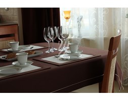 Obrus Len C.Brąz Elegance MT Sznurek Krem