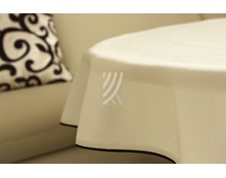 Obrus Len Krem Elegance Wypustka Brąz