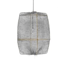 Ay illuminate Z2 Ø77cm - jasna, bambusowa lampa wisząca z ręcznie tkaną siatką z Sizalu
