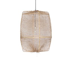 Ay illuminate Z2 Ø77cm to jasna, bambusowa lampa wisząca z ręcznie tkaną, herbacianą siatką z Sizalu