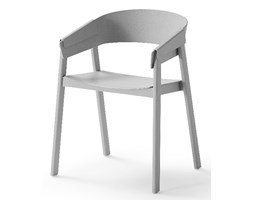 Muuto Cover szare, klasyczne krzesło wykonane z drewna