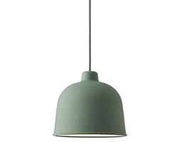 Muuto Grain zielona, nowoczesna lampa sufitowa, idealna nad stołem