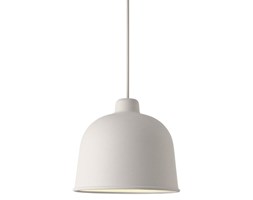 Muuto Grain biała, nowoczesna lampa sufitowa, idealna nad stołem