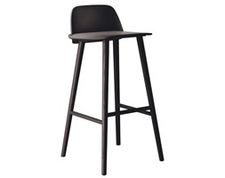 Muuto 65/75 cm Nerd, czarny hoker drewniany