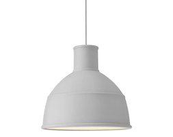 Unfold Muuto jasnoszara, nowoczesna lampa wisząca z silikonu