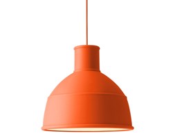 Unfold Muuto pomarańczowa, nowoczesna lampa wisząca z silikonu