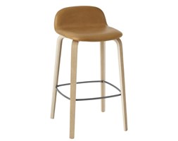 Muuto Visu skórzane siedzisko, stołek barowy w dwóch rozmiarach 65 i 75cm