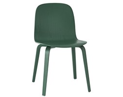 Muuto zielone krzesło Visu całe z drewna