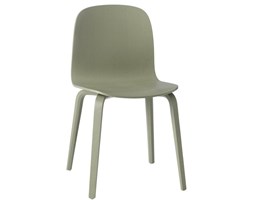 Muuto szarozielone krzesło Visu całe z drewna