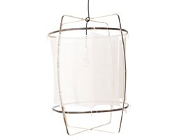 Ay illuminate Z1 Ø67cm - bambusowa lampa wisząca z jedwabno-kaszmirową tkaniną