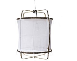 Ay illuminate Z5 Ø42cm to bambusowa lampa wisząca z ręcznie tkaną bawełną