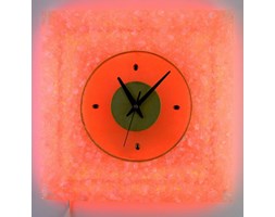 ZEGAR KINKIET LED RGB z KRYSZTAŁÓW SOLI 30x30 cm z PILOTEM ZS79