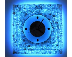 ZEGAR KINKIET LED RGB z KRYSZTAŁÓW SOLI 40x40 cm z PILOTEM ZS84