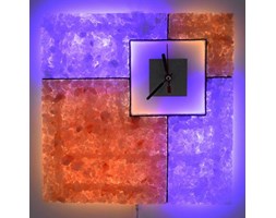 ZEGAR KINKIET LED RGB z KRYSZTAŁÓW SOLI 30x30 cm z PILOTEM ZS85
