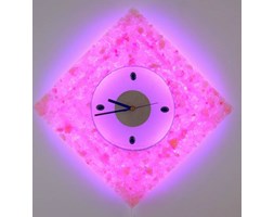ZEGAR KINKIET LED RGB z KRYSZTAŁÓW SOLI 30x30 cm z PILOTEM ZS77