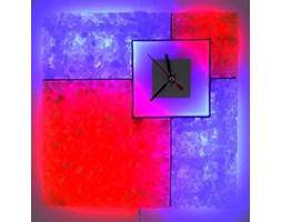 ZEGAR KINKIET LED RGB z KRYSZTAŁÓW SOLI 40x40 cm z PILOTEM ZS86