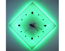 ZEGAR KINKIET LED RGB z MARMURU 40x40 cm z PILOTEM ZM77