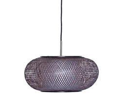 Ay illuminate Al Shade Ø40cm, ażurowa lampa wisząca z bambusa w kolorze ciemny brąz