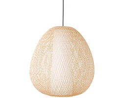 Ay illuminate Twiggy Egg Ø60cm - duża, ażurowa lampa wisząca z bambusa w kolorze naturalnym