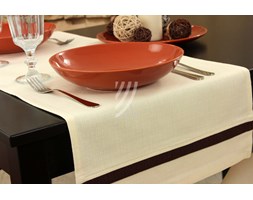 Nakładka 40x140 Len Elegance Krem Wstawka Brąz