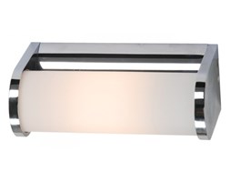 PP K 1071/1 KINKIET LAMPA ŚCIENNA LUSTRO ŁAZIENKA METAL CHROM SZKŁO MLECZNE HERMETYCZNY IP44 E14 LED